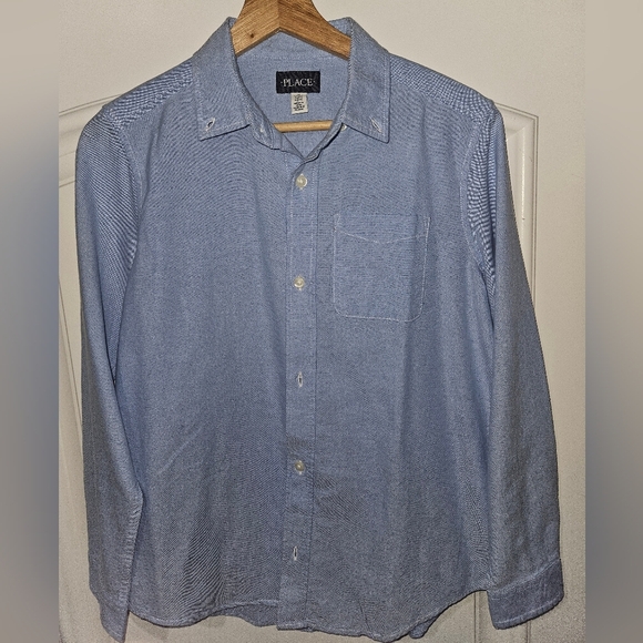 The Children's Place Oxford Blue Button Up Long Sleeve Shirt. Classic Style 14H - Picture 1 of 10
